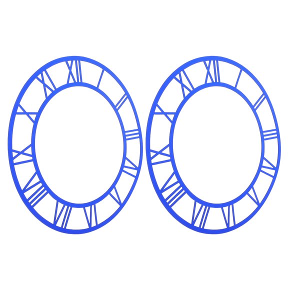 FELTECHELECTR 2pcs Decorative Clock Face Dark Blue Acrylic Timepiece for Home Commercial Decor