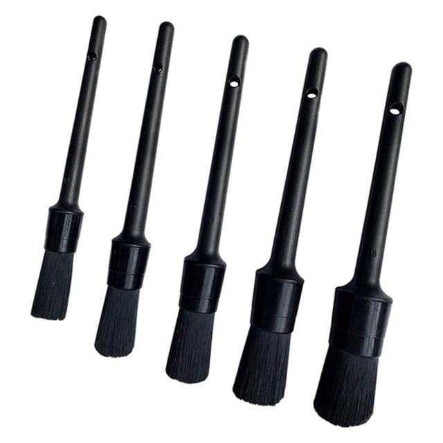 Kit de 5 cepillos de repuesto para limpieza de detalles de coche, limpiador portátil sin rayones para asientos y ventilación del compartimento del
