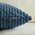 thumbnail image 3 of 2 Packs Dusty Blue Decorative Throw Pillow Covers 26x26 Inch for Couch Bed Sofa, Modern Farmhouse Boho Home Decor, Soft Cute Plush Corduroy Cushion Case 60x60 CM, 3 of 4