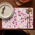 thumbnail image 4 of Pink Pioneer Flower Pattern Summer Placemats Table Placemats Set Of 6-Linen Kitchen Washable Placemats Table Mats 11.8"x17.7" Non-Slip Heat Resistant, 4 of 5