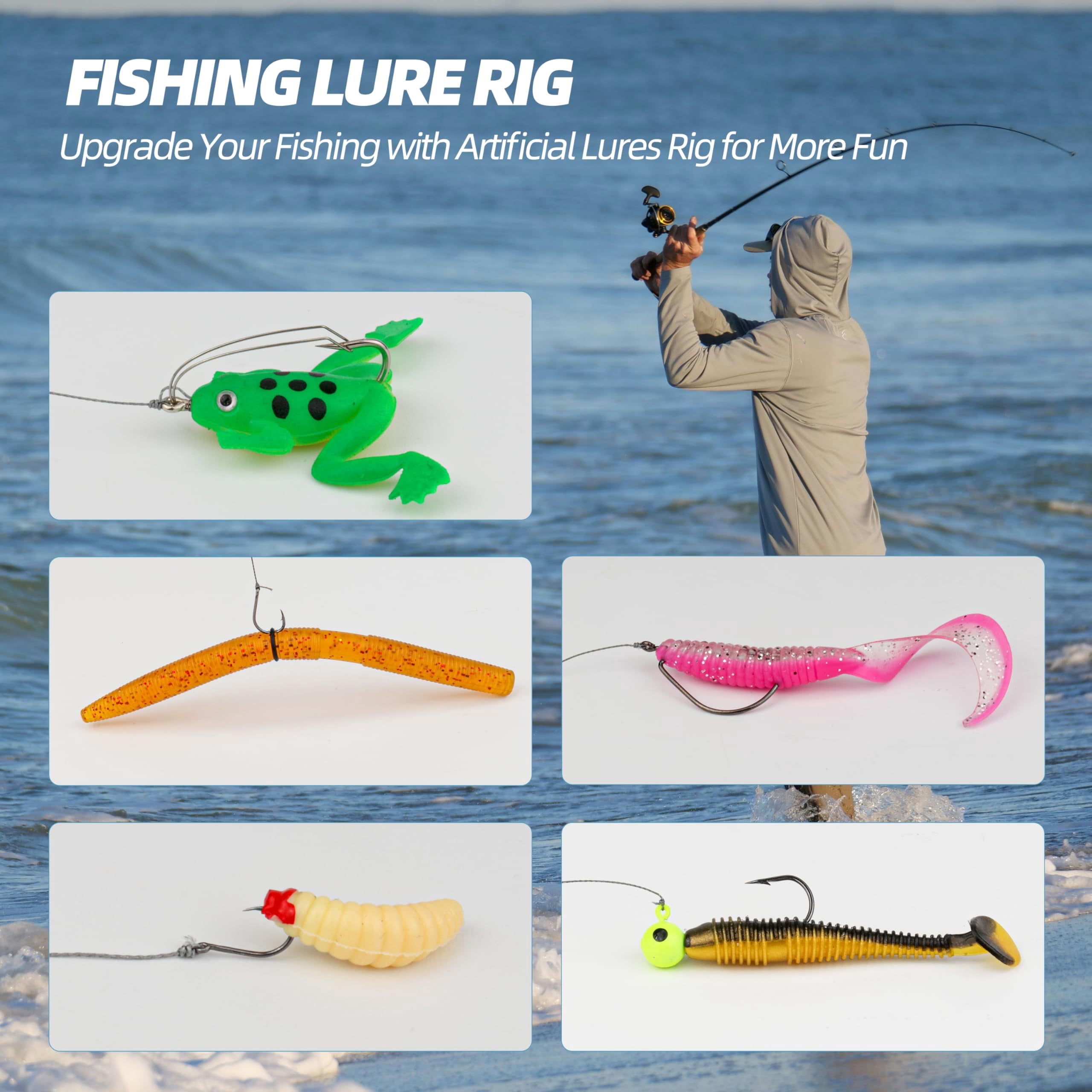 Fishing Tackle Box Set - Lure Kit For Freshwater & Saltwater  Crankbaits Spinnerbaits Soft Plastics Jigs Weights Hooks All-in-one Gear Men