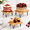 Square, natural, variant on 3 Buffet Risers Wood Round Food Riser Dessert Table Display Stand Set For Party Cupcake Stands Nesting Home Decor