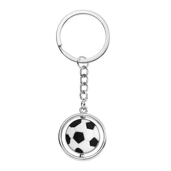 NUOLUX Soccer Ball Key Ring Backpack Keychain Sports Theme Keychain Rotating Ball Key Chain Birthday Gift