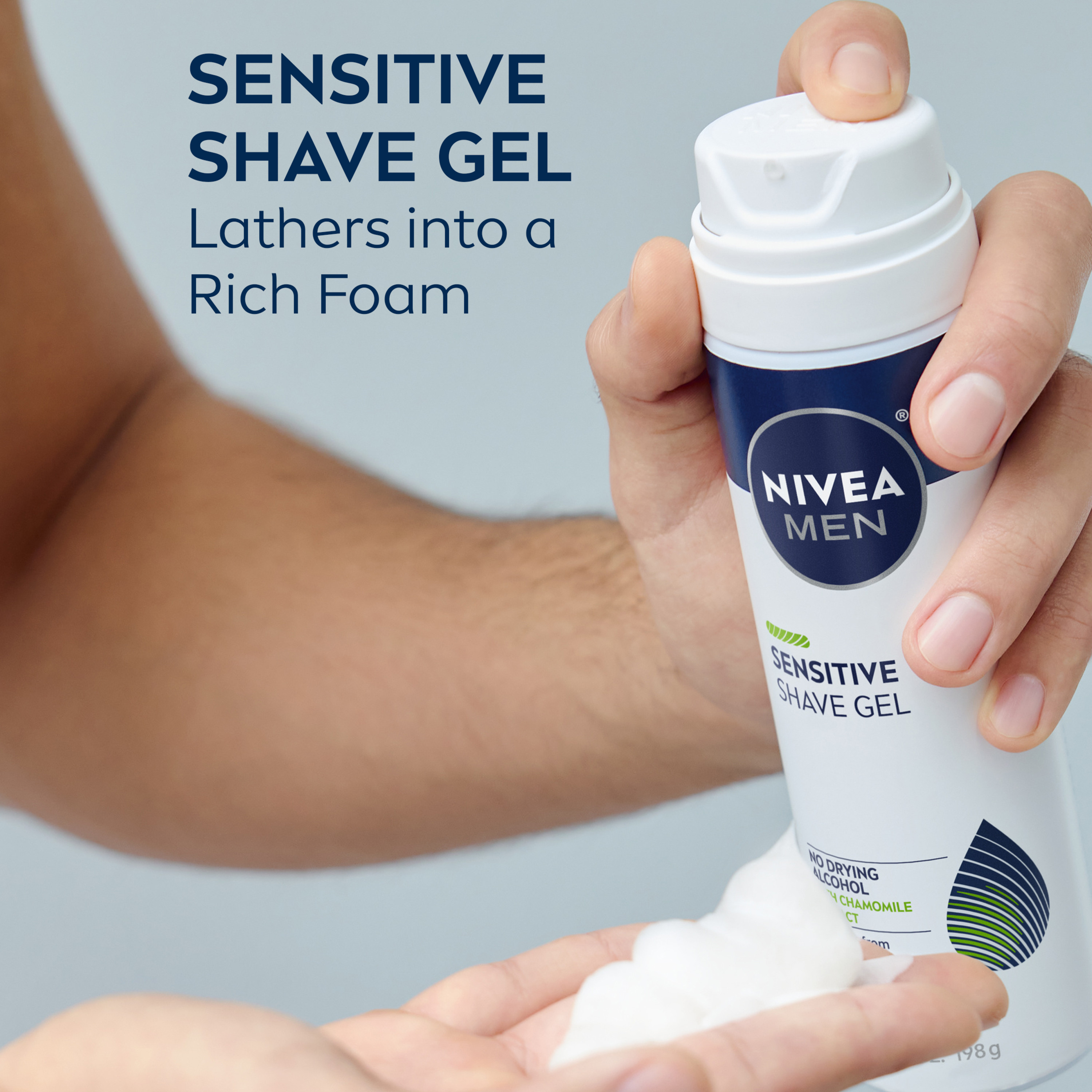 NIVEA MEN Sensitive Shave Gel with Vitamin E, Soothing Chamomile and Witch Hazel Extracts, 7 oz Can - image 4 of 13