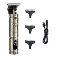 thumbnail image 1 of Bronze Retro Metal Electric Hair Clipper for Men - 10W USB Rechargeable, 2H Charge for 180 Min Use, LCD Power Display, IPX4 Waterproof, 3 Limit Combs, Precision Trimming & Carving, No Lubricant, 1 of 6