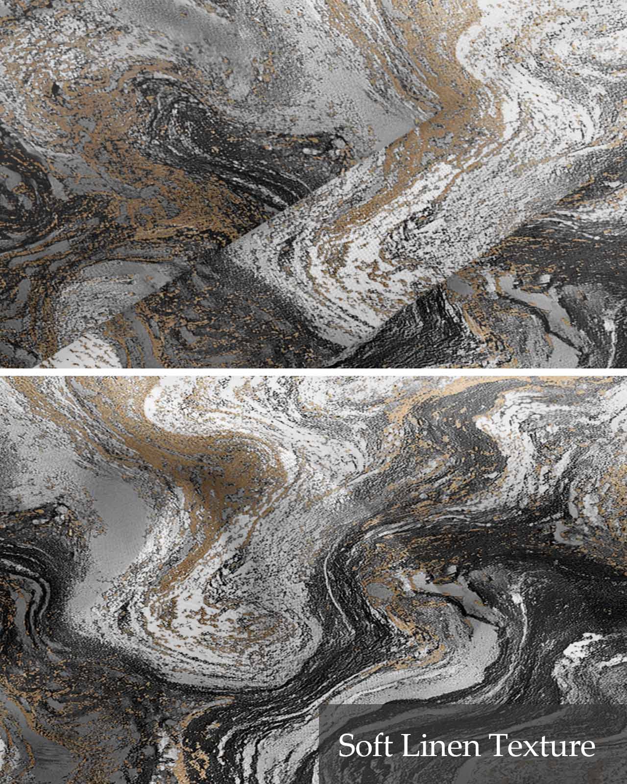 Black Marble Kitchen Valances for Windows Farmhouse Linen Window Valance Curtain for Living Room Window Treatment Retro Chic Abstract Mottled Texture Art Valance Rod Pocket Topper Drape, 42 x 18 Inch