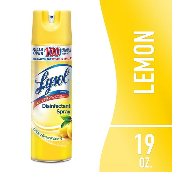 Lysol Disinfectant Spray, Sanitizing and Antibacterial Spray, For Disinfecting and Deodorizing, Lemon Breeze, 19 oz.
