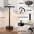 thumbnail image 7 of 2 Pack Rechargeable Cordless Table Lamps, Portable 5000mAh Battery Table Light, 3 Color Stepless Dimming LED Table Light with Memory Function, for Outdoor/Dinner/Patio/Restaurant.(Gold), 7 of 7