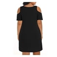 thumbnail image 2 of Femmes Grande Taille Robes Manches Courtes Épaule Froide T-Shirt Décontracté Robe de Bal, 5XL, 2 of 5
