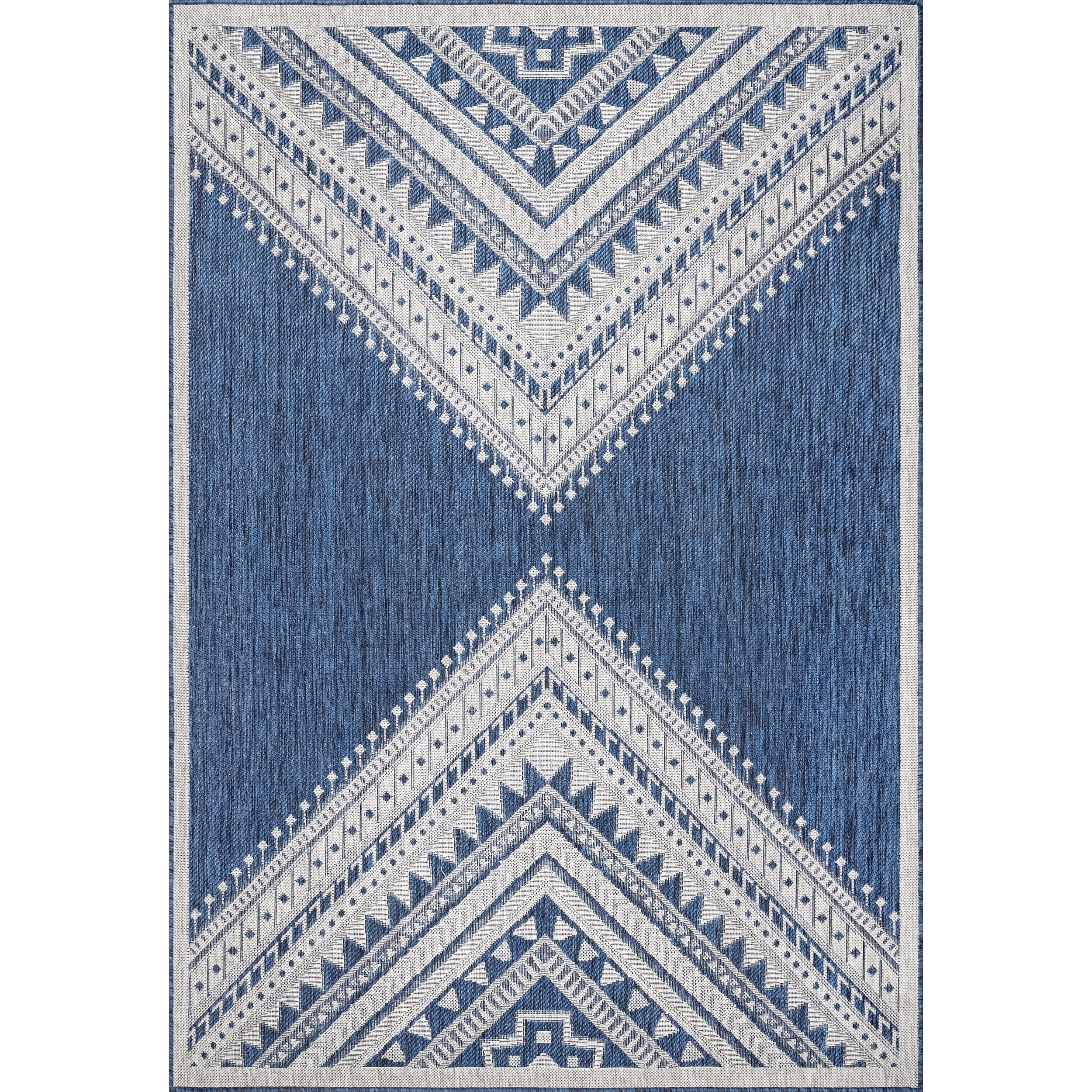 nuLOOM Landry Aztec Indoor/Outdoor Area Rug, 6' 7" x 9', Blue