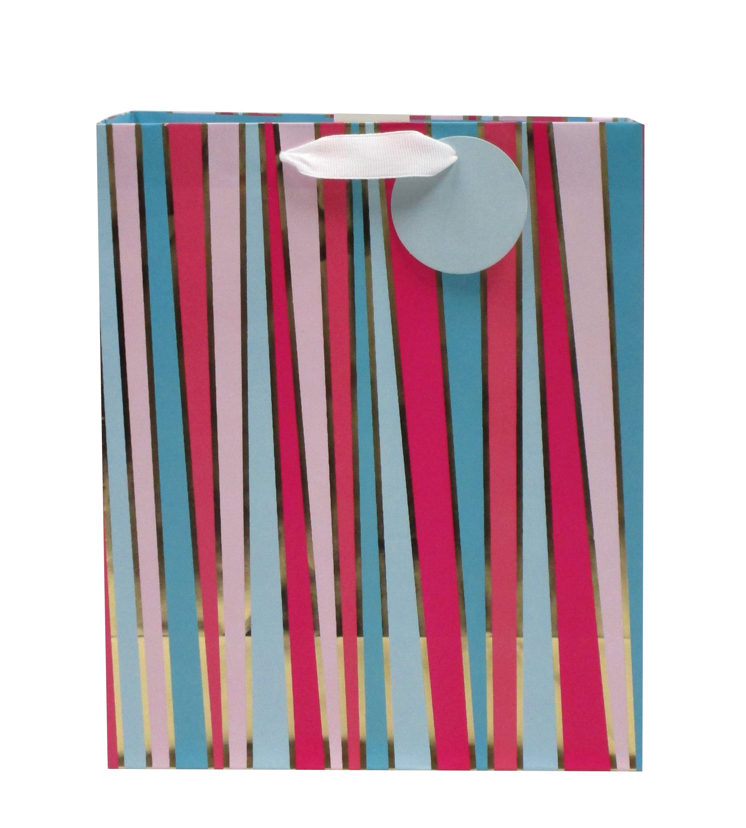 Multicolor Stripes Paper Gift Bag, 10" x 12", by Way To Celebrate