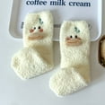 thumbnail image 2 of Fuzzy Socks for Women Teen Girls Fluffy Duck Pattern Cozy Slipper Cabin Soft Winter Warm Fleece Socks, 2 of 2