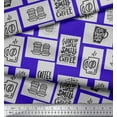 thumbnail image 3 of Soimoi Blue Heavy Canvas Fabric Coffee Please Text Print Fabric by the Yard 58 Inch Wide, 3 of 3