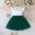 thumbnail image 5 of Girls Ruffle Dress Big Save Toddler Girl Formal Dresses Summer Lace Ruffle Sleeveless Pleated A-Line Wedding Guest Party Dresses Baby Girl Fashion Casual Sundress New Green 2T, 5 of 7