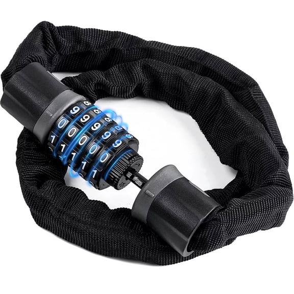 Bike Chain Lock,5-Digit Combination Lock,Resettable Bicycle Locks Chain,Anti-Theft Lock for Bicycle,Motorcycle and More