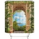 thumbnail image 3 of Juego de 4 cortinas de ducha con forma de pilar, juego de cortinas de ducha impermeables Rome Garden para baño con alfombras antideslizantes, tapa de inodoro y alfombrilla de baño, 12 ganchos de, 3 of 6