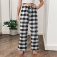 thumbnail image 2 of UAYOTSE Mid Big Kids Unisex Check PJ Pants Soft Skin Friendly Lounge Trousers Casual Bedroom Sleepwear,Sizes 9-10 Years, 2 of 9
