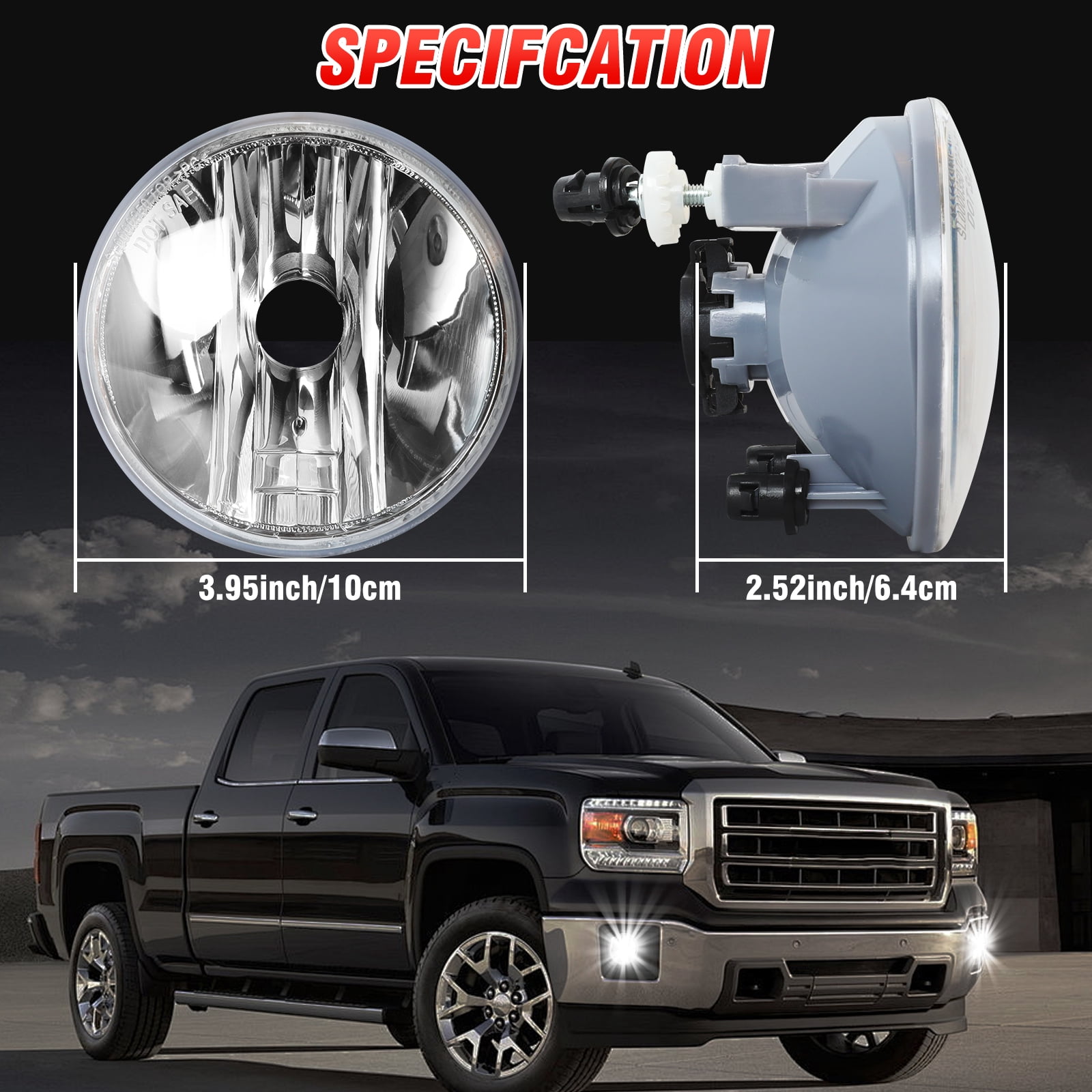 Quayub LED Fog Lights Kit for 2007-2012 Ford Escape - 6000K Xenon White, IP67 Waterproof, DOT Certified, Plug and Play (2-Pack)