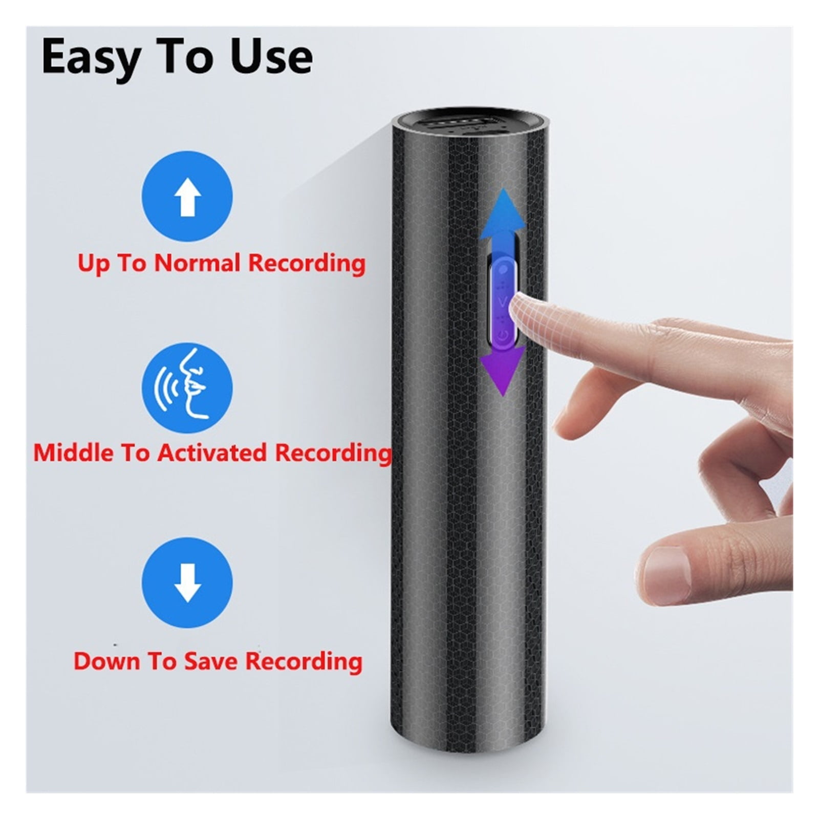 Activated Recorder Long Standby Noise Reduce Voice Controlled Record Power Bank Dictaphone ,Excellent Sound Quality