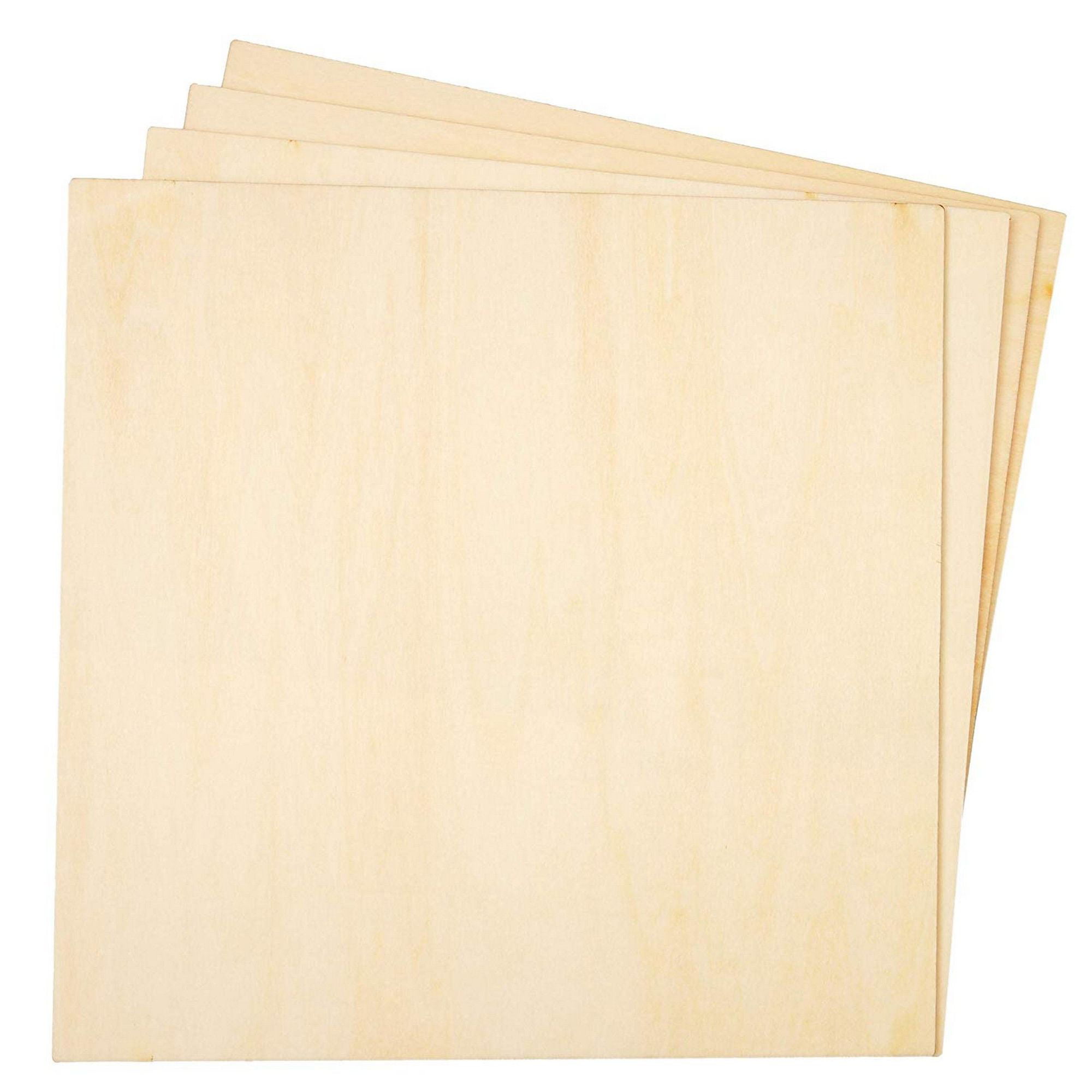 Natural Color Basswood with Smooth Surface Perfect for Architectural Models Easy to Cut and Use 3mm Thick Square Plywood Sheets 12-Pack 6”x6”x1/8” Unfinished Basswood Sheets for Crafts 