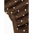 thumbnail image 5 of Women Y2k Polka Dots Boat Neck Tank Top Cute Sleeveless Slim Fitted Side Ruched Tie Back Vest Top Brown L, 5 of 8