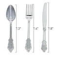 thumbnail image 4 of Smarty 7.8" Shiny Metallic Baroque Silver Disposable Plastic Knives 600ct, 4 of 8