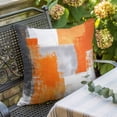 thumbnail image 2 of Burnt Orange Grey Oil Painting Pillow Covers 16x16 Inch, Abstract Modern Geometric Linen Pillowcase with Invisible Zipper, Decorative Throw Pillow Covers Cushion Case for Couch Sofa Bed Living Room, 2 of 9