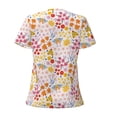 thumbnail image 4 of Naloa Colorful Floral Print T-Shirts Short Sleeve V Neck Tees for Women Fashion Tops Trendy Lightweight Soft Casual Summer Outfits Clothes, 4 of 5