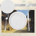 thumbnail image 3 of Ambesonne Vintage Place Mats Set of 4, Wooden Houses in Fall, Standard Size, Brown Blue, 3 of 6