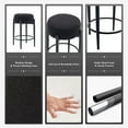 thumbnail image 4 of MALOL Tabourets de Bar de Comptoir 24 Pouces, Ensemble de 4 Tabourets Sans Dossier avec Siège Rond Rembourré Doux et Base en Métal Robuste - Style Moderne du Milieu du Siècle, Noir, 4 of 8