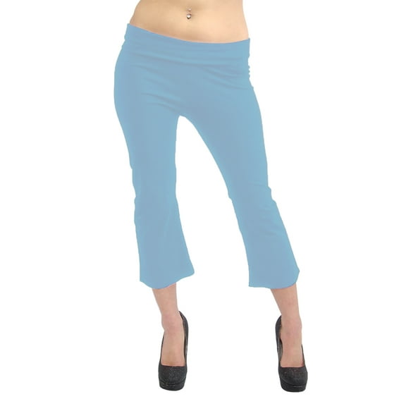 Vivian's Fashions Yoga Pants - Capri, Misses Size (Lt Blue, 2X)