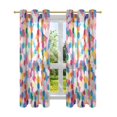 thumbnail image 7 of Yayeee Window Curtains Light Filtering 63"x52" Grommet Panel Pair Home Living Room Decor, Yellow Colorful Circles, 7 of 7