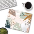 thumbnail image 4 of Boho Abstract Mouse Pad - Premium-Textured Square, Waterproof Non-Slip Rubber Base, Modern Tropical Leaves, Ideal for Office Laptop Desk, 4 of 6