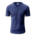 thumbnail image 3 of fatyb Mens V Neck Corduroy T Shirts Short Sleeve Casual Tshirts Solid Color Pullover Summer Tee Tops, 3 of 7