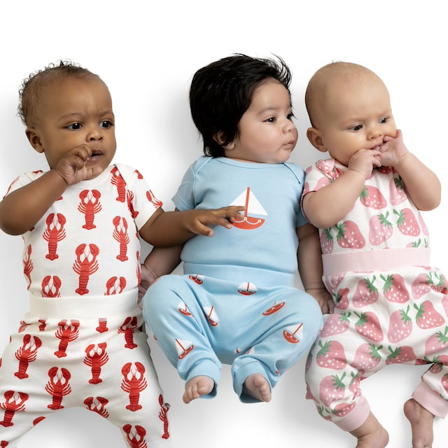 M+A by Monica + Andy Organic Cotton Gender Neutral First Moves Bodysuit + Groove Pant Set, Sizes Newborn -24 Months