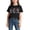 Black, variant on Kids Printed Round-Neck Short Sleeve T-Shirt – Casual Summer Top with Cat Paw Design, Soft Cotton Blend, Breathable Everyday Wear Red Size 4-6