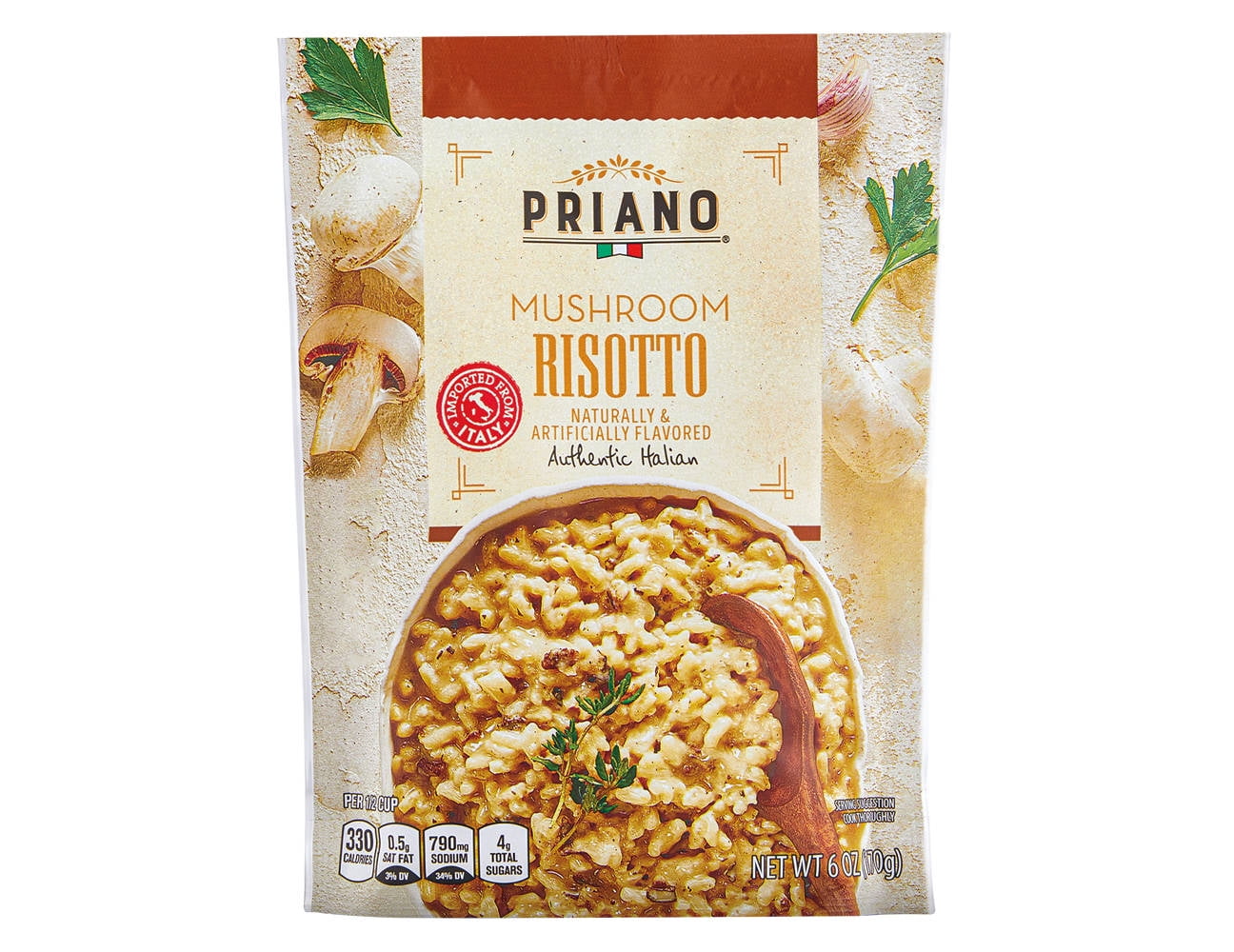 Priano Mushroom Risotto, 6 oz - 6 PACK