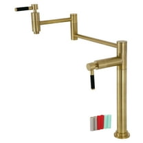 Kingston Brass KS8707DKL Kaiser Deck Mount Pot Filler Faucet, Brushed Brass