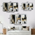 thumbnail image 4 of Designart "Organic Bliss Minimalist Abstract in Gold and Black" Abstract Painting Framed Wall Art Set Of 3 - Gold Modern Frame Canvas Set For Living Room Decor, 4 of 6