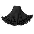 thumbnail image 1 of Ballroom Waltz Dance Swing Skirt Modern Tango Training Dress Costume Black, 1 of 8