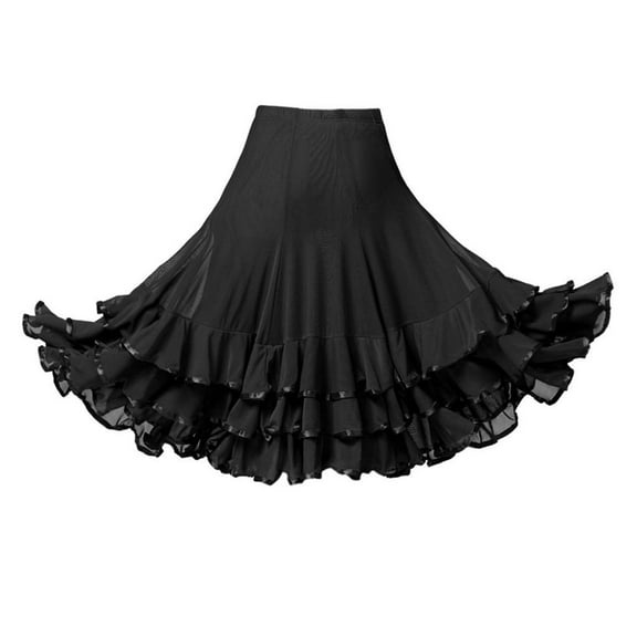 Dancing Skirt, Dance Costume Tango Flamenco Dress Maxi Skirt Dance Skirt Dance C Black