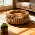 thumbnail image 4 of Qiweii Winter Plush Round Pet Bed Soft Warm Fluffy Nest Comfortable for Cats Small Dogs Home, 4 of 6