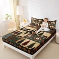 thumbnail image 4 of jejeloiu Ancient Aztec Print Twin Sheet Sets,Jungle Wildlife Wolf Twin Fitted Sheet,Patchwork Geometric Plaid Flat Sheet For Boys Teens,Luxury Bedroom Decor,3pcs, 4 of 7