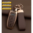 thumbnail image 6 of Key Case Holder Protector with Keychain for Audi A4 Q7 Q5 TT A5 SQ5 R8 S5 Upper Leather Soft TPU Key Fob Cover, 6 of 9