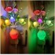 thumbnail image 1 of Paquete de 2 luces LED nocturnas JAMW con Sensor automático del anochecer al amanecer rosa flor seta, 1 of 5