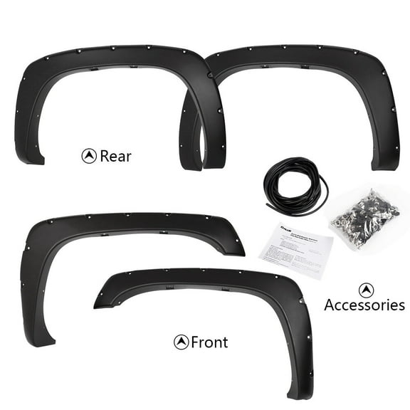 4PCS Fit For 1999-06 Chevy Silverado GMC Sierra Pocket Style Rivet Fender Flares