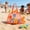 Orange, variant on Fish-Shaped Mesh Beach Bag, Large Capacity Toy Storage Tote, Breathable Sandproof Mesh Material, Lightweight Drawstring Easy to Carry, Corrosion Resistance for Vacations, Day Trips, Green
