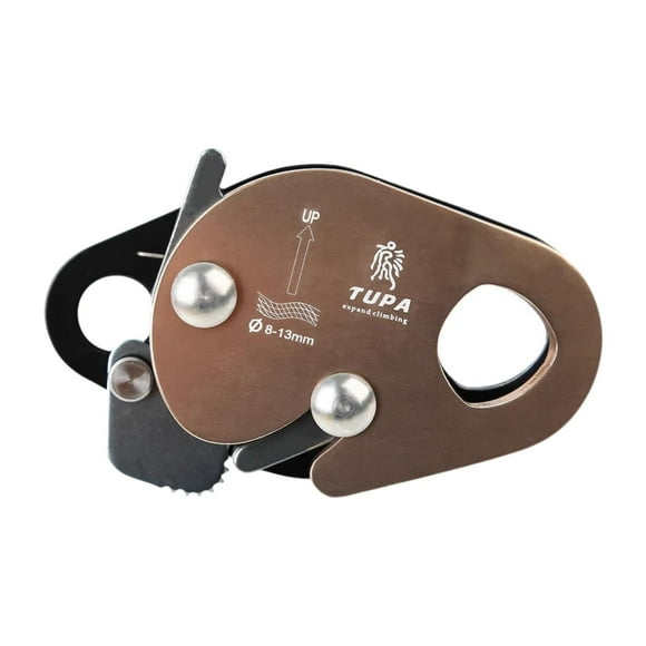 Descensor de escalada Equipo de escalada resistente Agarre de cuerda de escalada fácil de usar Negro plateado