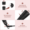 thumbnail image 6 of MAXT 5 in 1 Curling Iron Wand Set Dual Voltage 0.35-1.25" Replaceable Ceramic Wand Curler with Glove & Clips Pink, 6 of 9