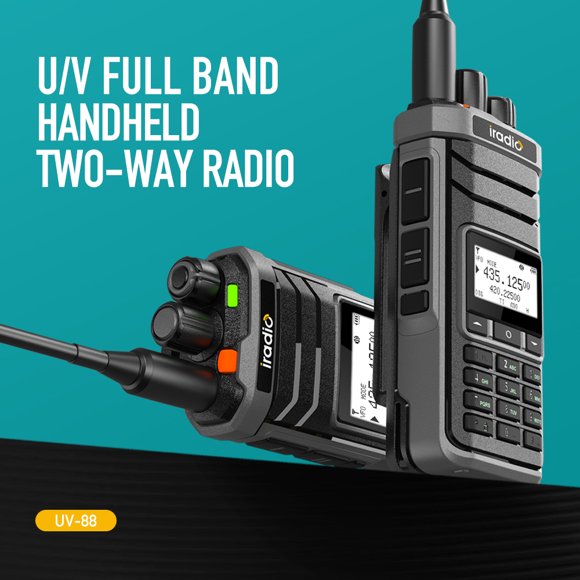 Iradio UV-88 Radio Bidireccional de Banda Ancha con Recepción de Onda Corta, AM, FM y Aviación, 1024 Canales - Receptor Universal